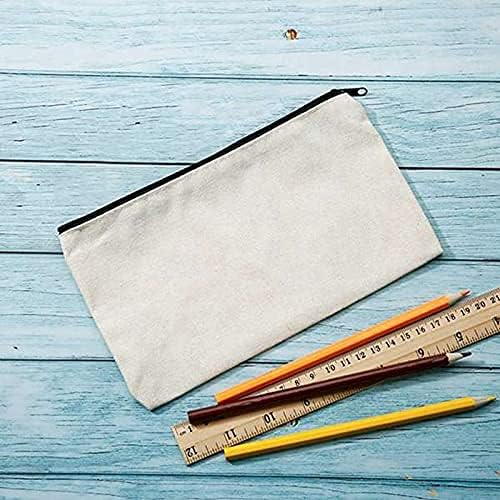Jevina 50 Stück DIY Stoffbeutel Klein, Kosmetiktasche Klein, Leinwand ReiiVerschluss Tasche Bleistif
