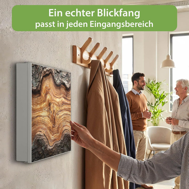 banjado Grosser Schlüsselkasten Glas - Schlüsselbox 30x30cm mit 50 Haken - Schlüsselkasten modern fü