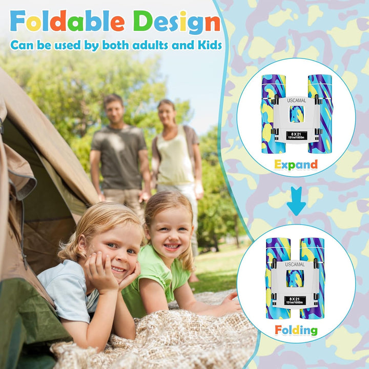 USCAMEL Fernglas Für Erwachsene Kinder, 8×21 Hochwertig Klein Fernglas Erwachsene, Wasserdichtes Kom