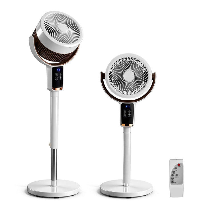 LEADZM Standventilator mit Luftzirkulation, Bodenventilator 80° Horizontale Oszillation, Fernbedienu