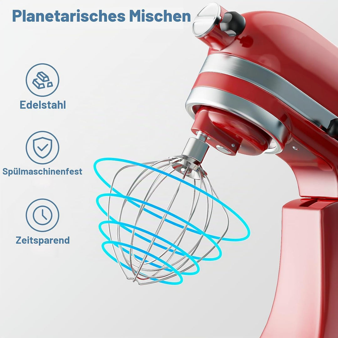 GVODE Edelstahl-Schneebesen für KitchenAid Zubehör, passend für KitchenAid Kippkopf-Standmixer, erse
