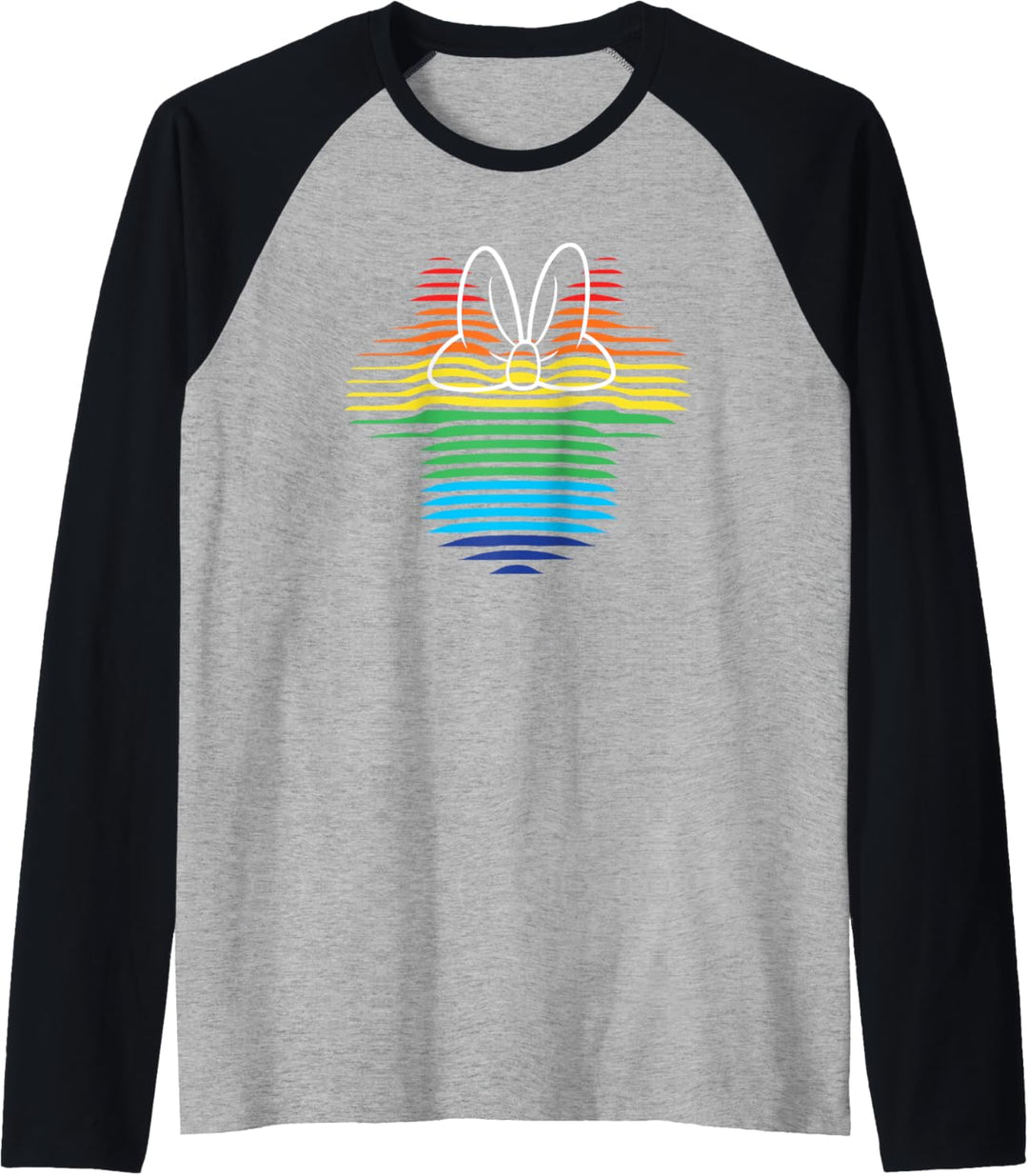 Disney Minnie Mouse Wavy Line Art Rainbow Raglan