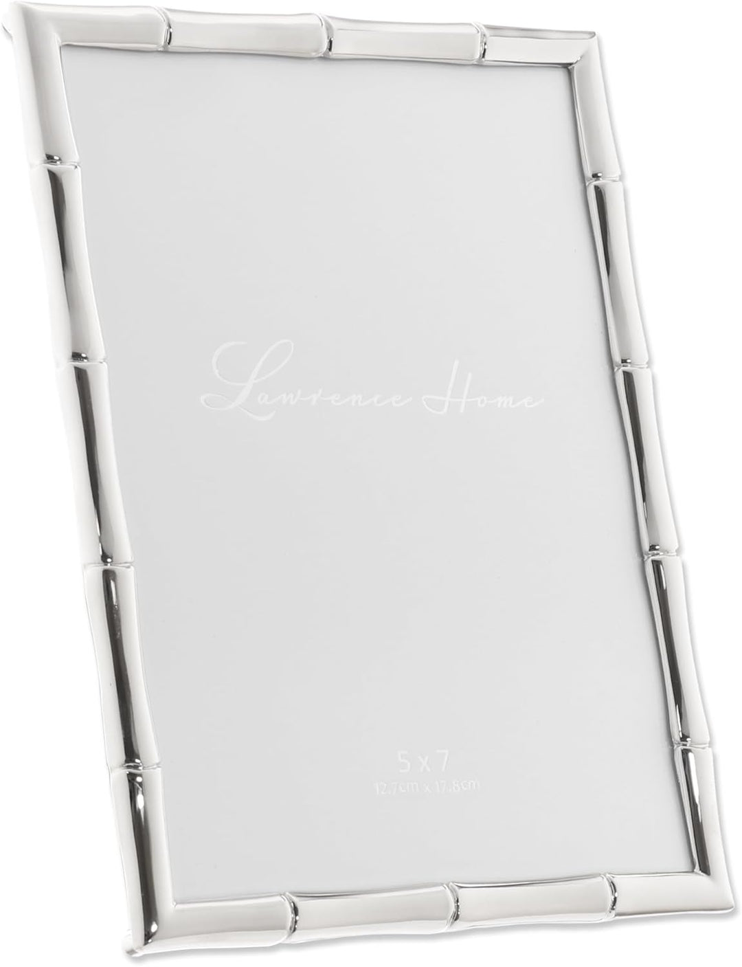 Lawrence Frames 710157 Bilderrahmen, Metall, Bambus, 12,7 x 17,8 cm, silberfarben 5x7 silber, 5x7 si