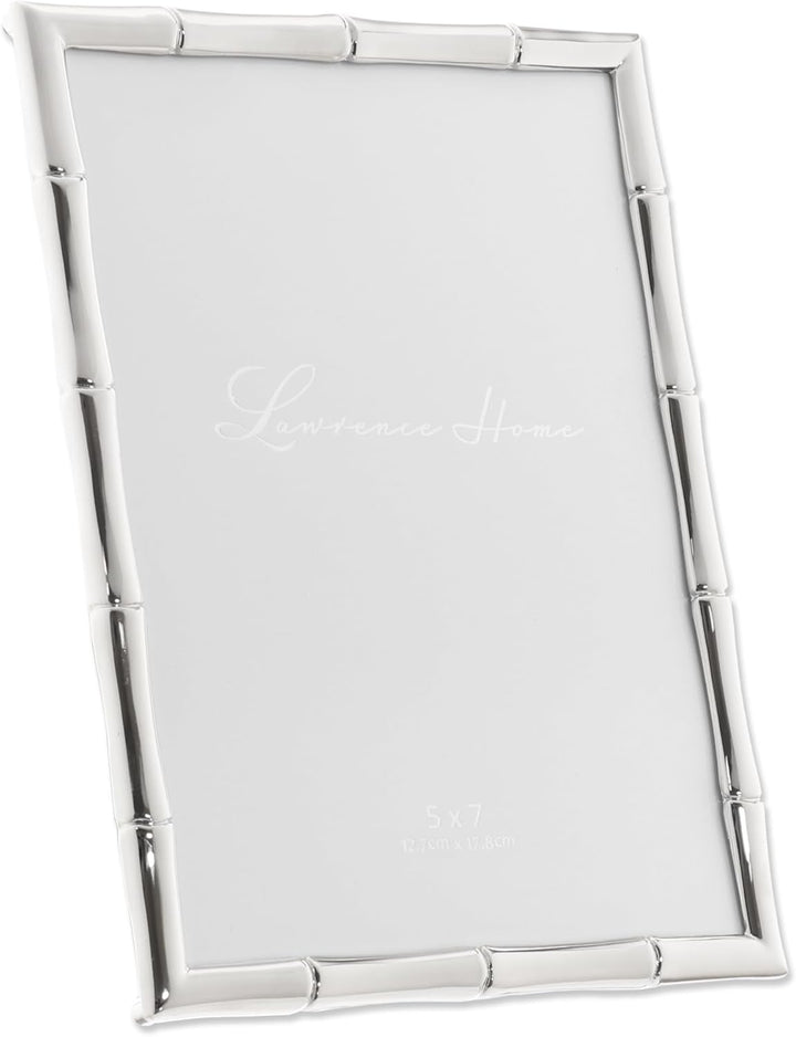 Lawrence Frames 710157 Bilderrahmen, Metall, Bambus, 12,7 x 17,8 cm, silberfarben 5x7 silber, 5x7 si
