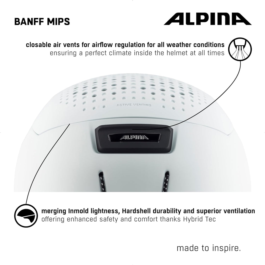 ALPINA Banff MIPS - Nachhaltiger, Sicherer und Leichter MIPS Skihelm Mit Schafswolle-Innenfutter Für