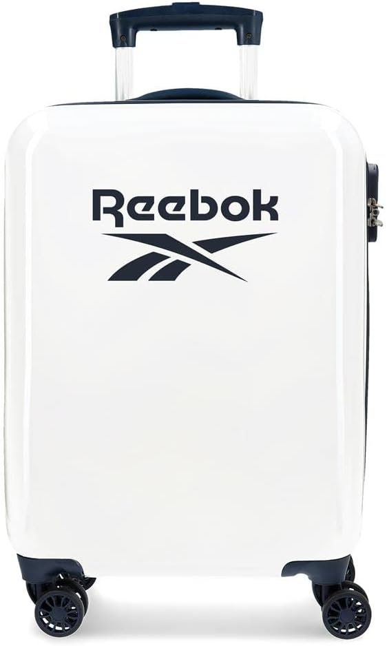 Reebok Maveryck Kabinenkoffer Weiss 38 x 55 x 20 cm Starres ABS Seitliches Zahlenschloss 34 L 2,86 k