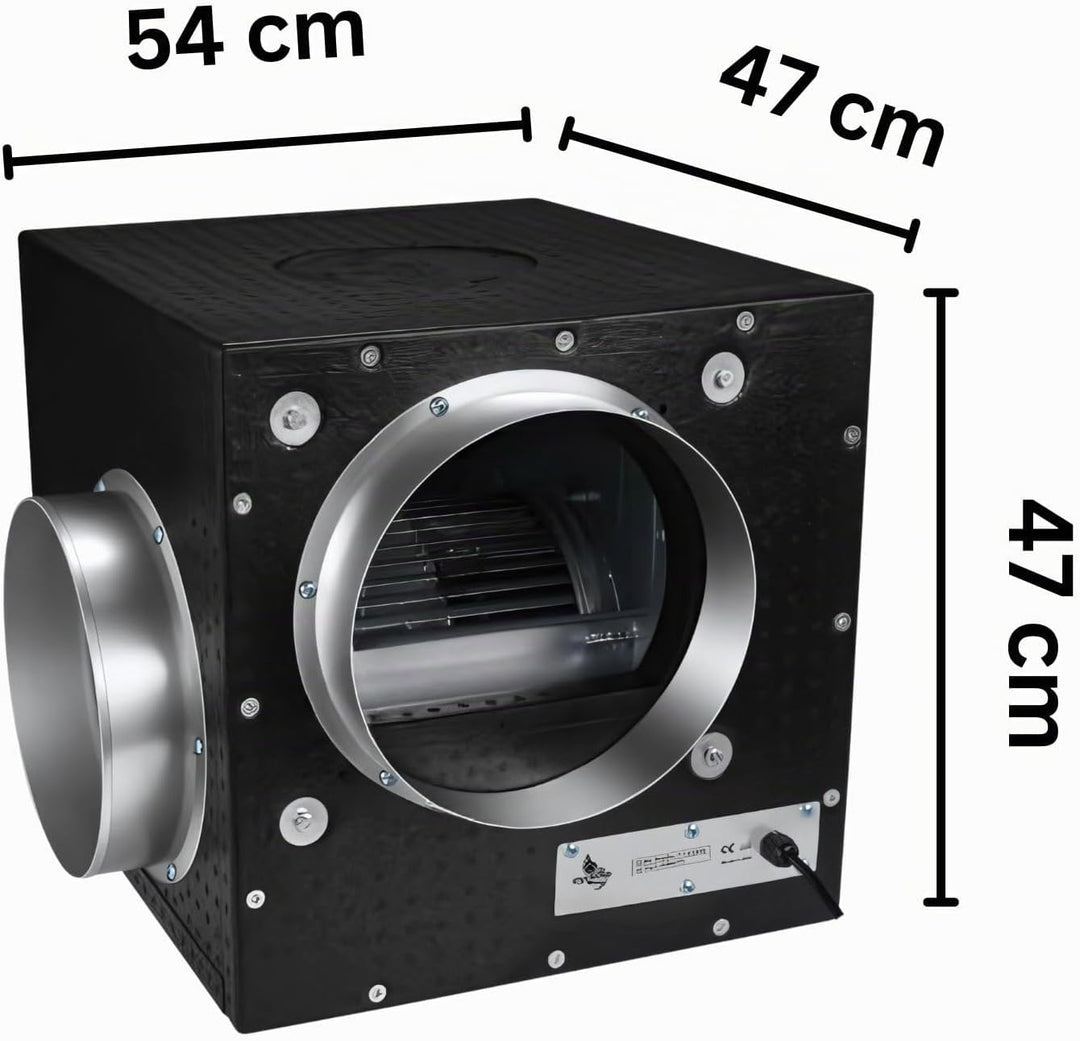 Weedness Grow Abluft Isolierte Absaugbox 1500 m3/h - Abluftventilator Rohrventilator Lüfter Growzelt