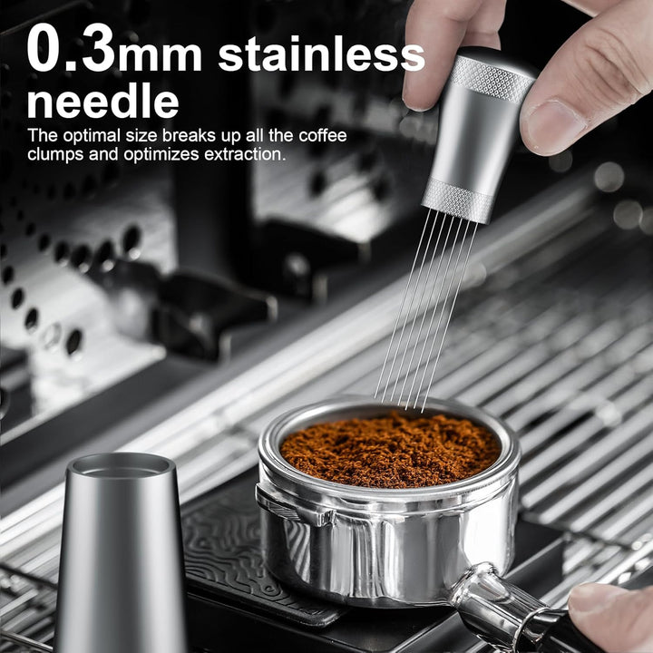 Wdt Tool, Abnehmbar Kaffee Distributor mit Ständer mit 7 Espresso Nadel 0.3mm, Aluminium Wdt Tool Es