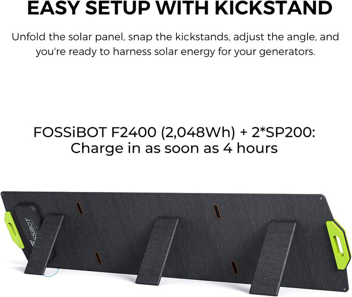 FOSIBOT SP200 200W Tragbares Solarpanel, Faltbares Kit, 23.4% Wirkungsgrad Solar Panels, IP67 wasser
