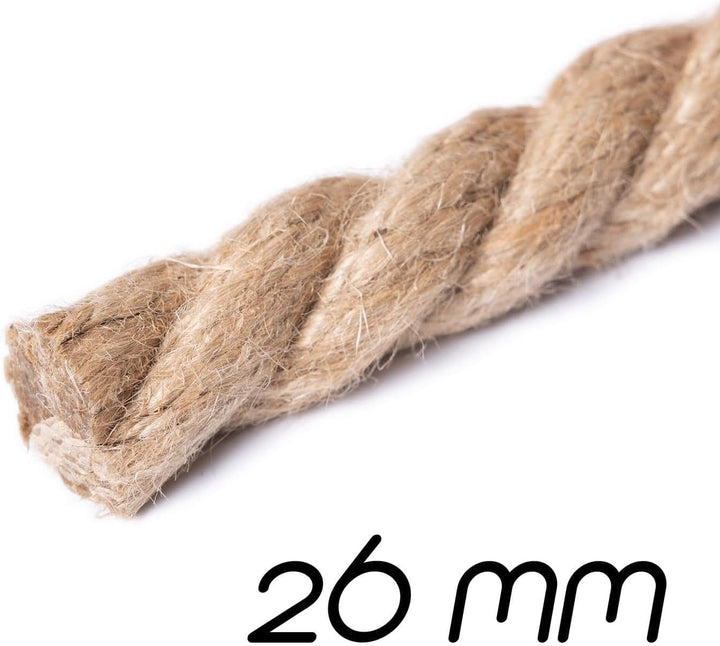 BooGardi Juteseil in Verschiedene Stärken und Längen · Ø 26mm Länge 20m · Naturware zum Basteln · Ma