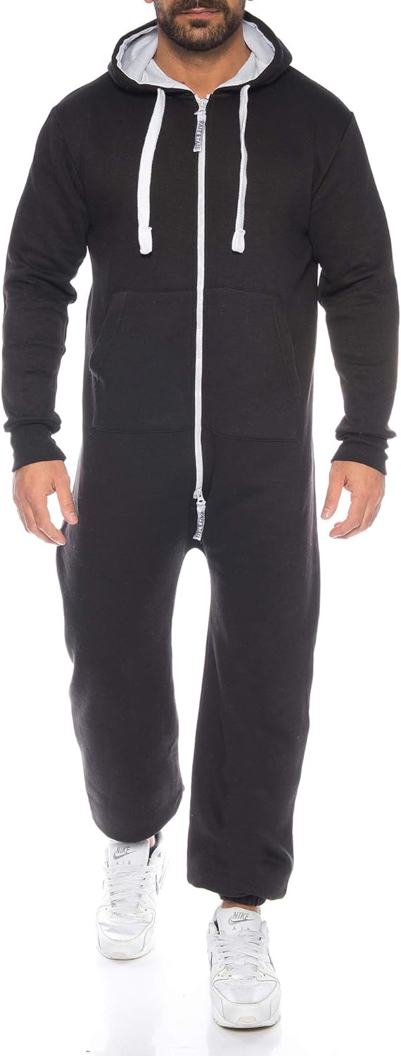 Raff & Taff Herren Jumpsuit Overall Trainingsanzug Fitnessbekleidung onesie Ganzkörperanzug Basic un