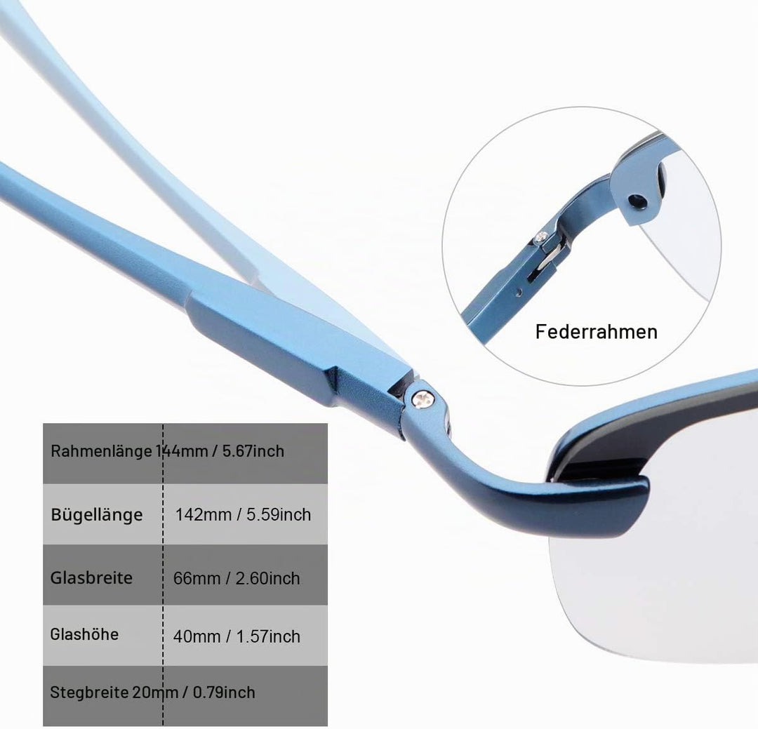 MIRYEA Herren Photochromatisch Sportbrille Polarisiert Sonnenbrille UVA UVB Brillen 3043-blau, 3043-