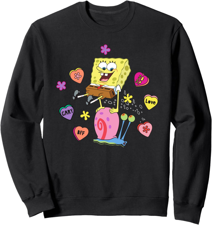SpongeBob SquarePants And Gary BFF Valentine's Candy Hearts Sweatshirt