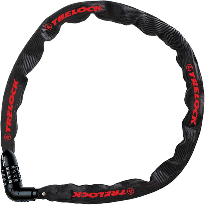 TRELOCK BC 115/60/4 Code Kettenschloss – Länge 60 cm – Frei einstellbarer Code – Schwarz