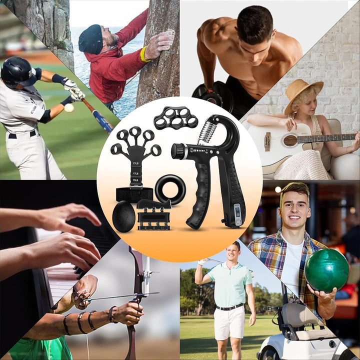 Handtrainer Fingertrainer, (6 Pcs) Verstellbarer Unterarmtrainer Griffkraft Trainer Krafttraining Gr