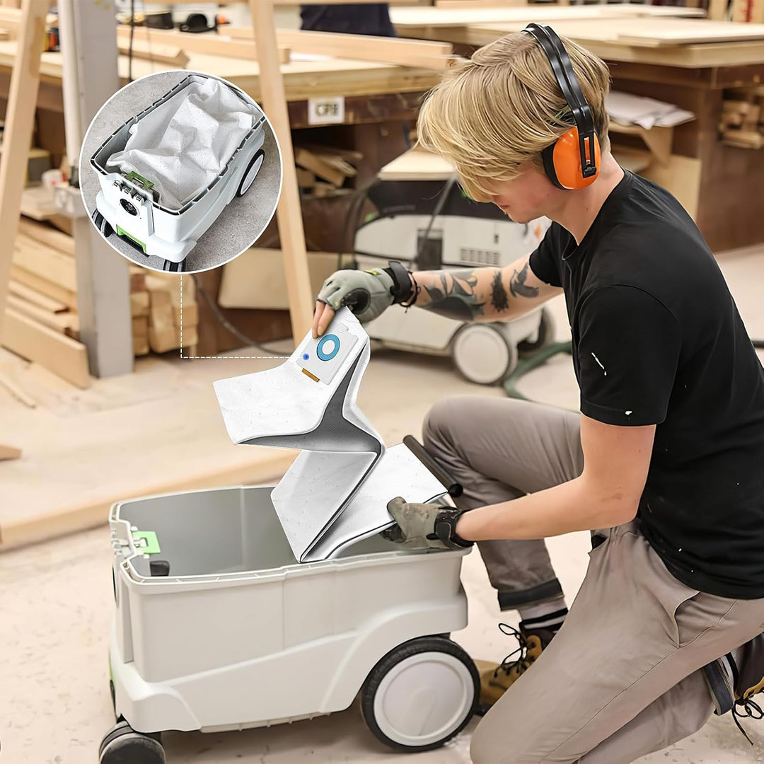8 Stück 496187 Staubbeutel für Festool SELFCLEAN CT 26 / CTM 26 E/CTL 26 E CLEANTEC Serie Absaugmobi