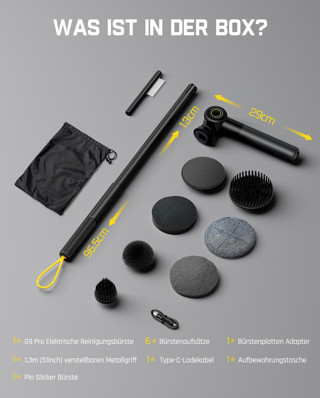 Fanttik Flip G9 Pro Elektrische Reinigungsbürste, VoltiPulse Motor, Dual-Speed, 6 Bürstenköpfe, Flex