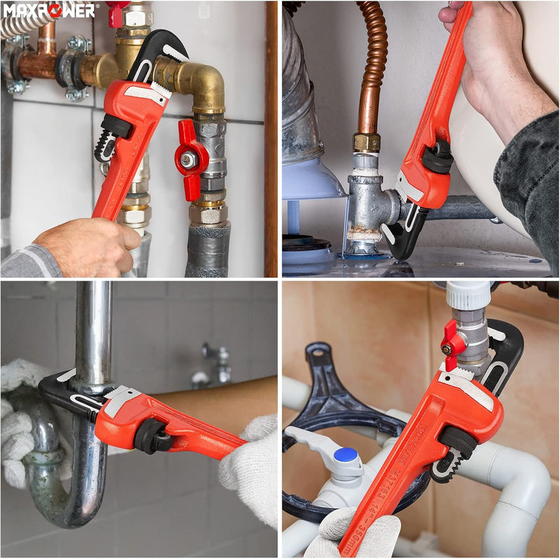 MAXPOWER 2 Stücke Rohrzangen Set 250mm/350mm rohrzange profi Wasserpumpenzange Rohrreparaturwerkzeug