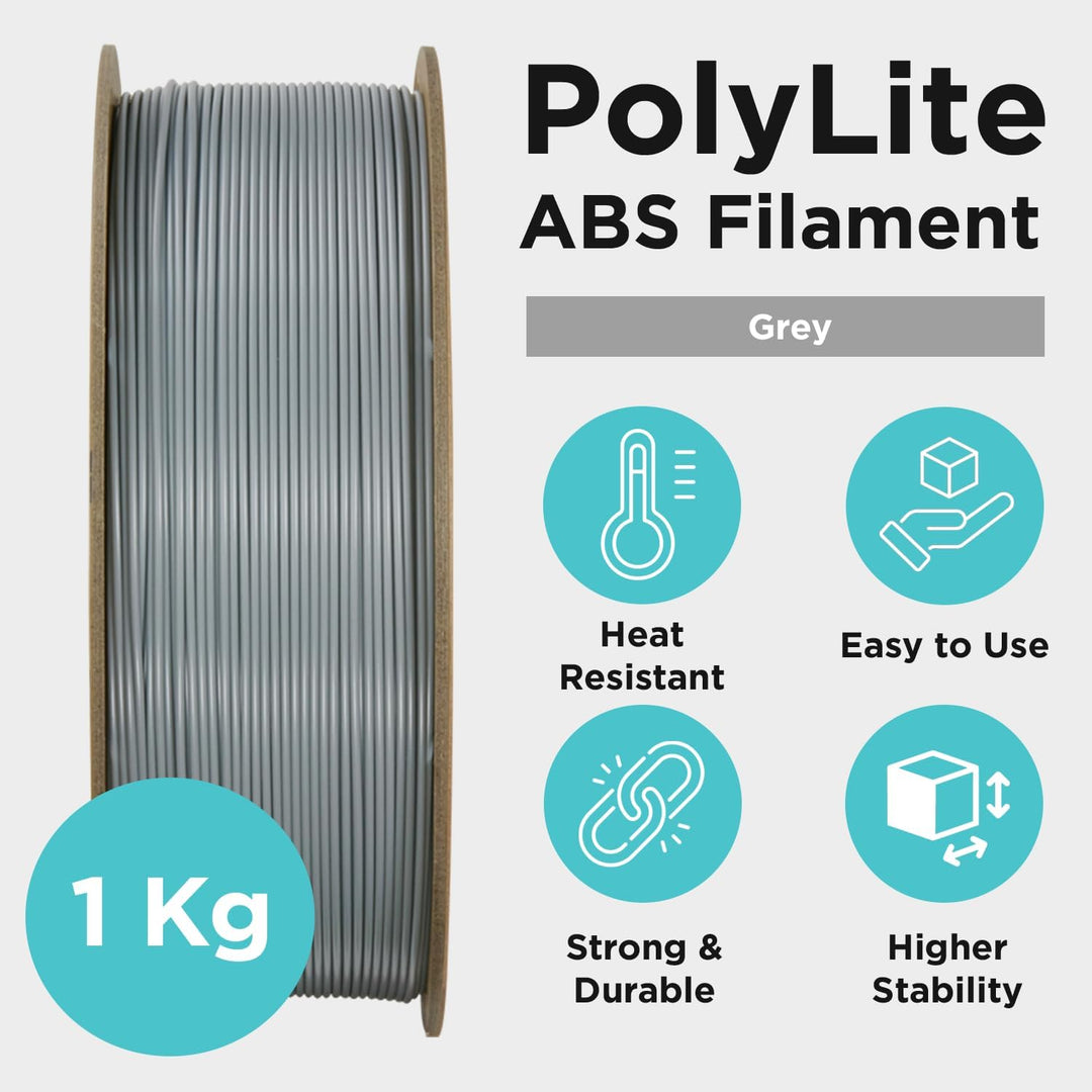 Polymaker PolyLite ABS Grau - 1,75mm - 1kg Mehrfarbig Acrylnitril-Butadien-Styrol, Mehrfarbig Acryln