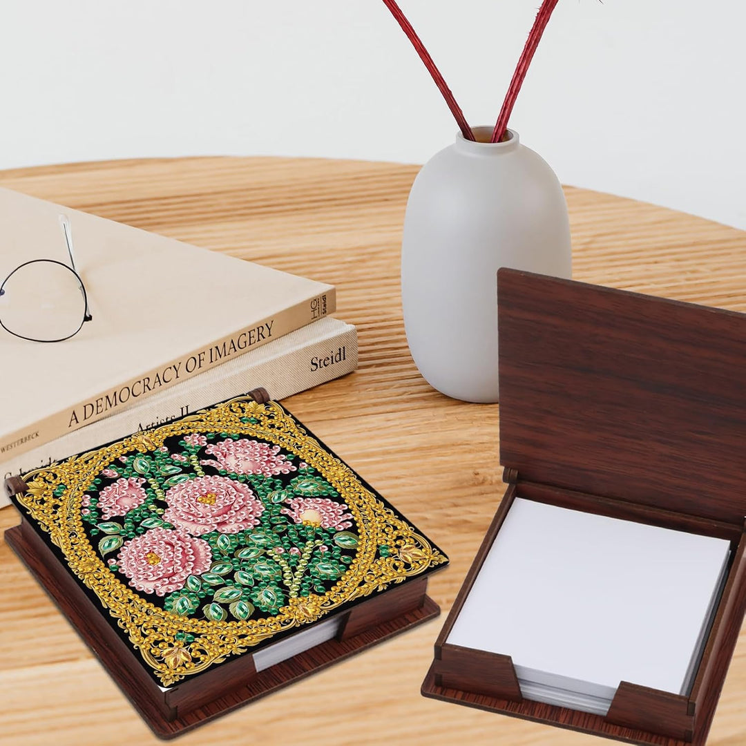JISHSHAY Diamond Painting Zettelbox Blumen Diamant Painting Zettel Box Diamantmalerei Notizzettelbox