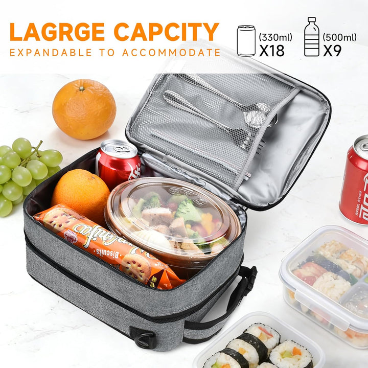 Kato Tirrinia Erweiterbare Kühltasche, Isolierte 9,5L(18 Dosen) Lunchtasche Klein für Unterwegs Arbe