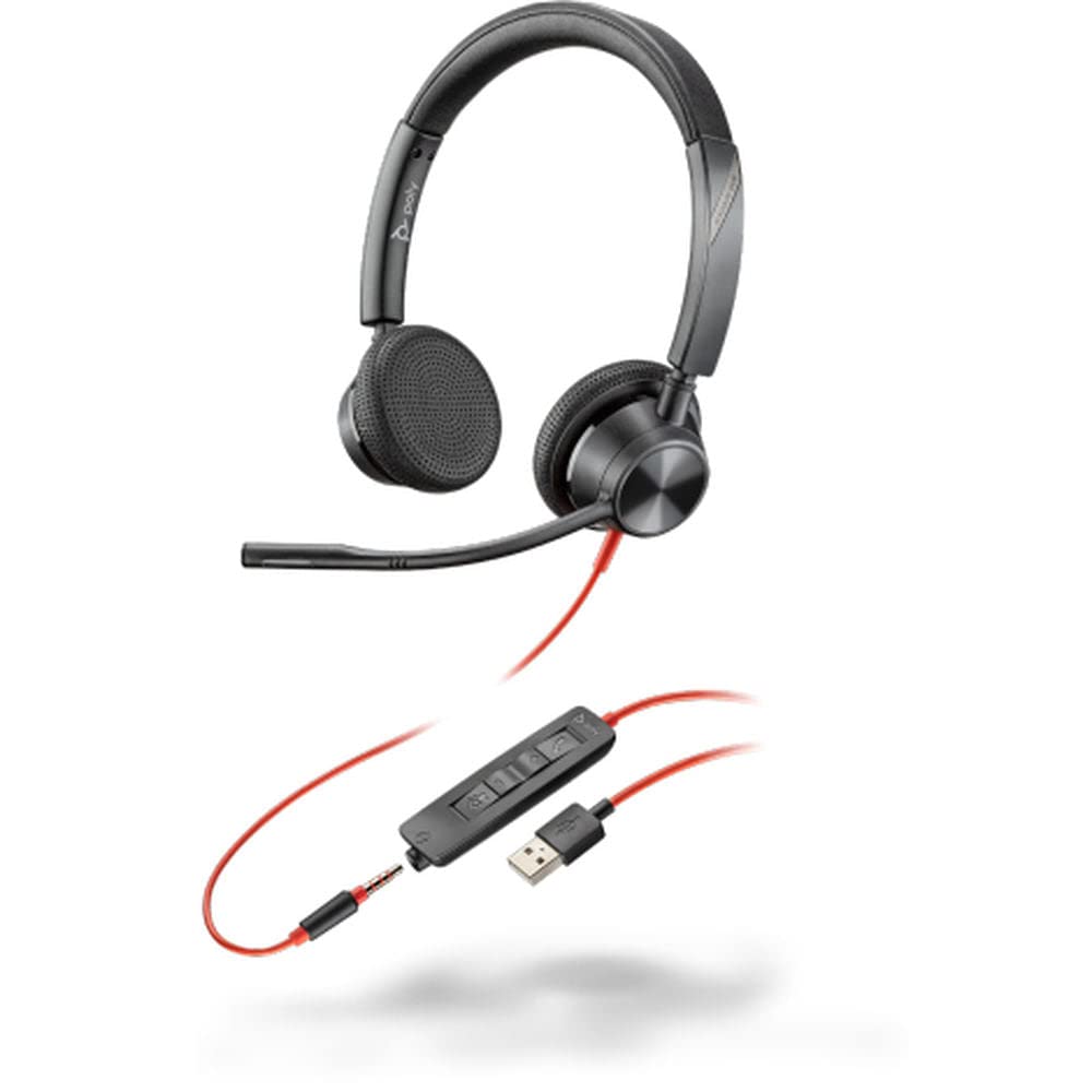 Plantronics – Blackwire 3325 USB-A (Poly) – kabelgebundenes Zwei-Ohr Headset (Stereo) mit Mikrofonar