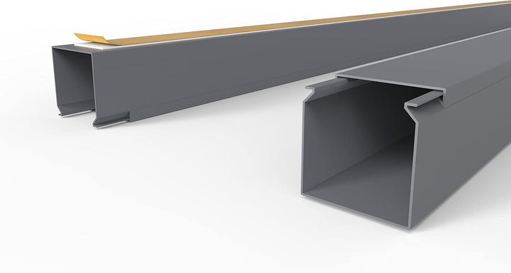 Kabelkanal Selbstklebend Pro mit Schaumklebeband, Kabelschacht 100m 40x40mm - 50x2m, Gray - Grau 100