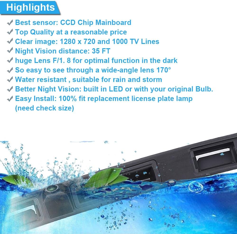 1280*720 pixels Trunk Lid Grip Auto Rückfahrkamera Griffleiste Mit Taster Kofferraum Heckklappengrif