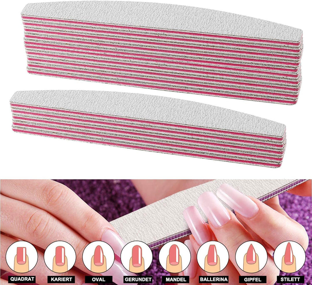 50 Stück Nagelfeilen 100/180 Feilen Nägel Doppelseitige Nagelfeile für gelnägel nagelfeile profi Man