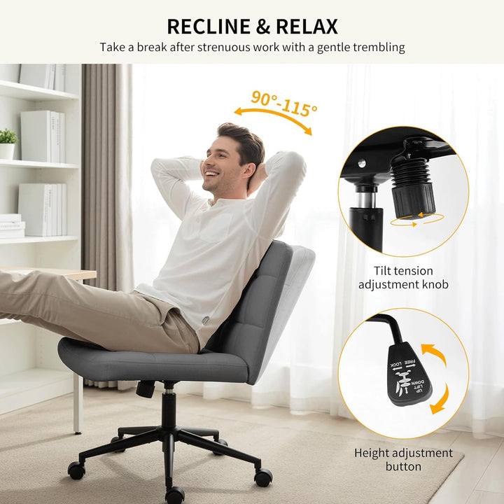 Clevich Bürostuhl Ohne Armlehne, Breiter Schneidersitz Stuhl für Schneidersitz Ergonomischer Höhenve