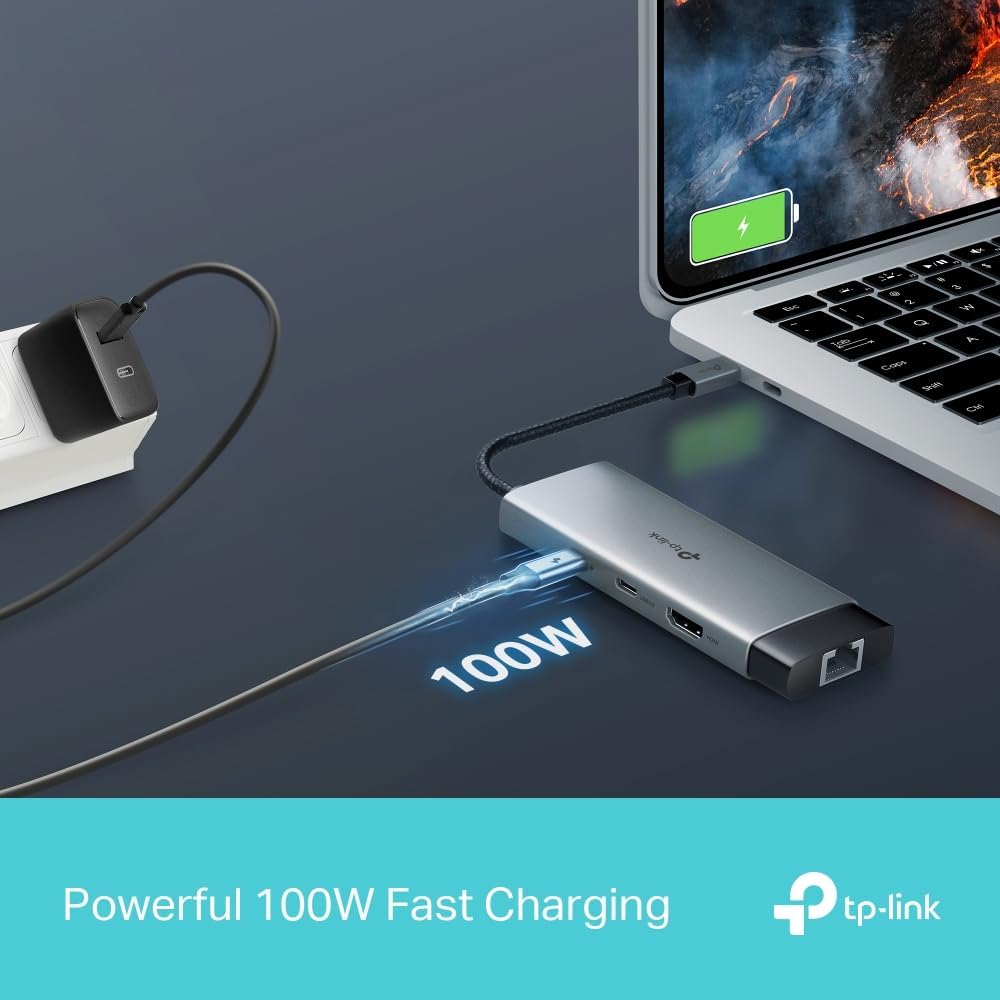 TP-Link UH6120C USB C Hub PD100W, 4K 60Hz HDMI, 1× USB C 5Gbps, 2× USB A 5Gbps, Gigabit Ethernet, ko