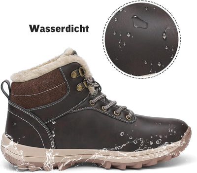 Mishansha Warme Gefüttert Winterschuhe Herren Damen Wasserabweisend Winterstiefel Wanderschuhe Gr.36