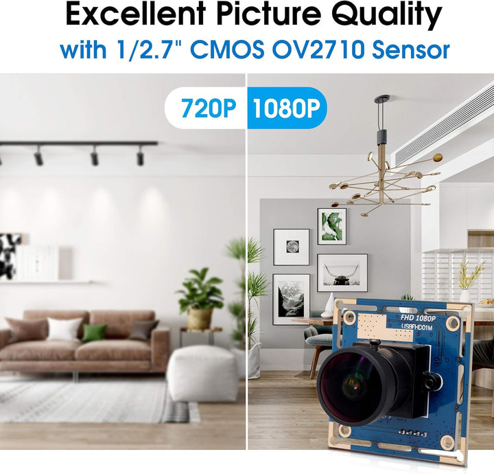 Svpro Webcam Weitwinkel 170 Grad Fischaugenobjektiv-Kamera USB Full HD 1080P 30fps Web-Kamera für Li