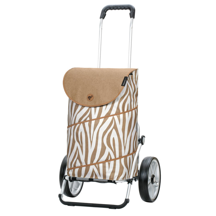 ANDERSEN Einkaufstrolley - Royal Shopper Tyra Zebra 46 L Einkaufsroller, hohe Qualität, modisch, Alu