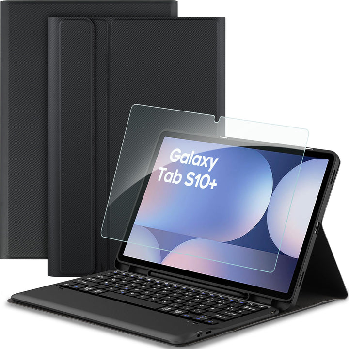 EasyAcc Tastatur Hülle Kompatibel mit Samsung Galaxy Tab S9 FE+ / S9+ / S9 Plus / S10+ 12.4 Zoll 202