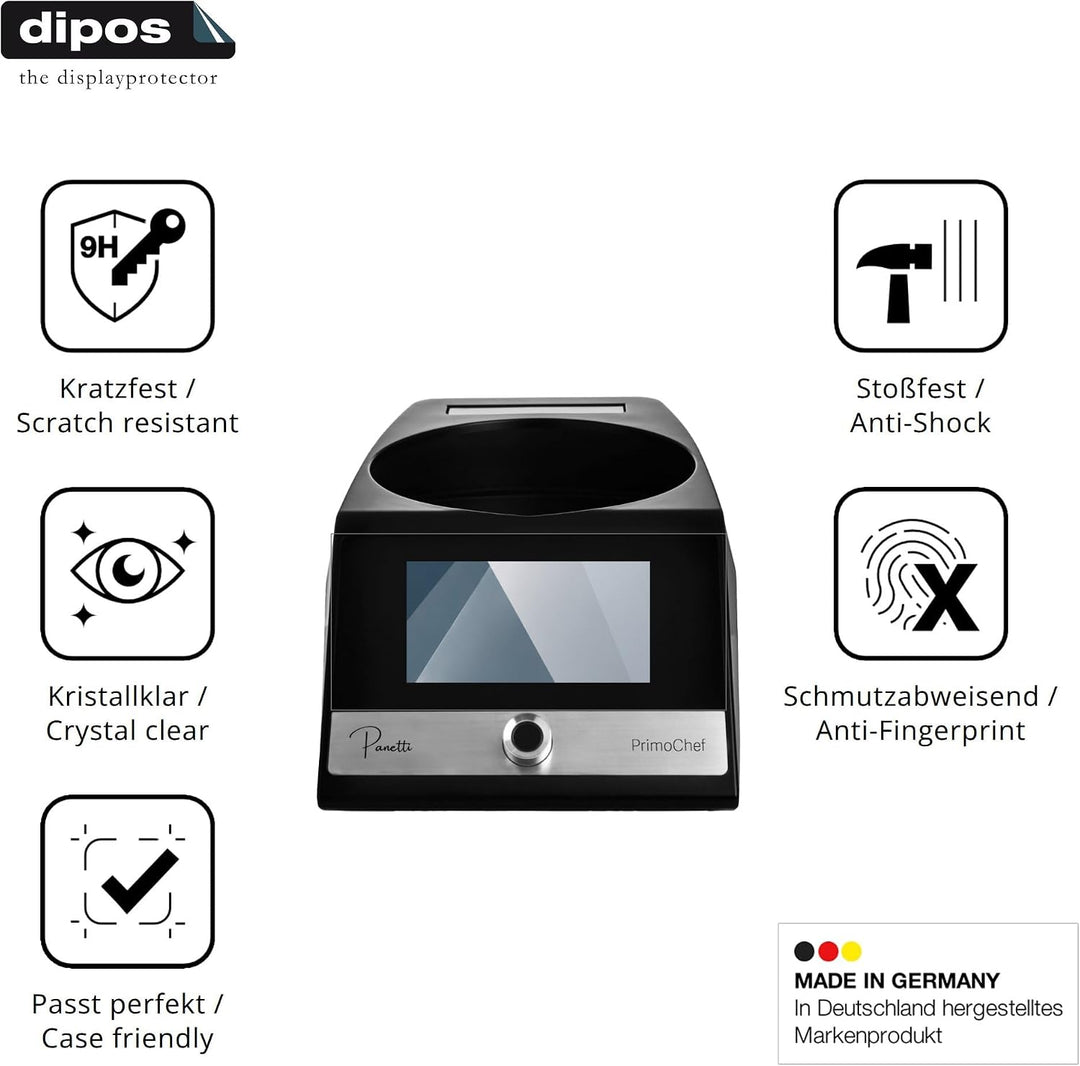 dipos 2x Displayschutzfolie 9H klar für Panetti PrimoChef