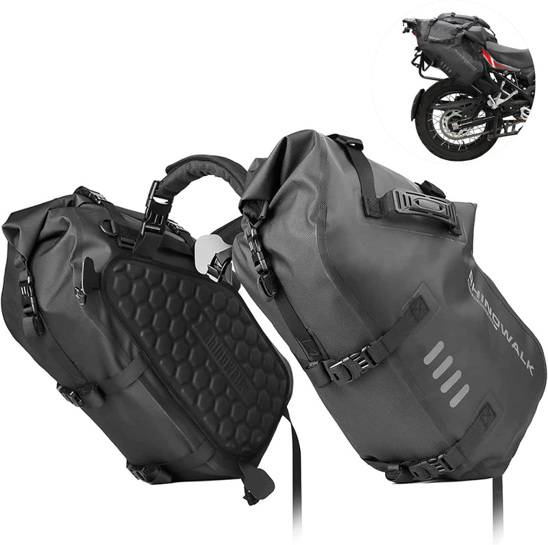 Rhinowalk Motorrad Satteltasche 48L (24L*2) Wasserdicht Motor Seitentasche Gepäcktasche Hecktasche H