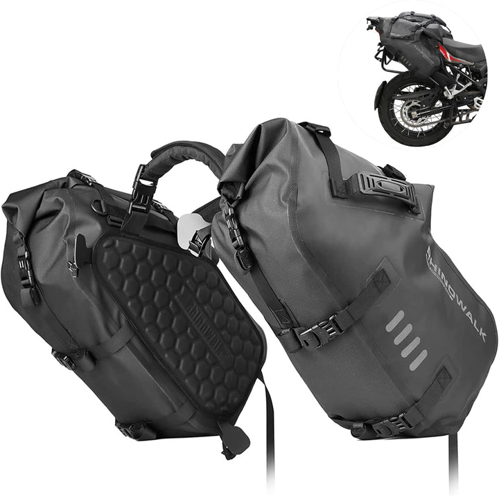 Rhinowalk Motorrad Satteltasche 48L (24L*2) Wasserdicht Motor Seitentasche Gepäcktasche Hecktasche H