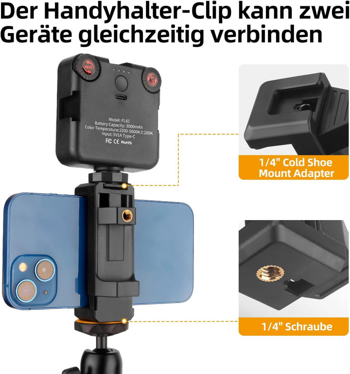 OS03 Tischstativ Kamera, 37-83cm Einstellbar Overhead Stativ Webcam, Kamera Tischhalterung mit Boom