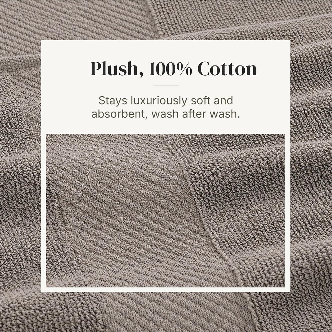 Modern Threads 600 g/m² Handtuch-Set mit Filgree Jacquard Bordüre Taupe Standard Taupe, Standard Tau