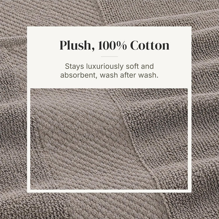 Modern Threads 600 g/m² Handtuch-Set mit Filgree Jacquard Bordüre Taupe Standard Taupe, Standard Tau