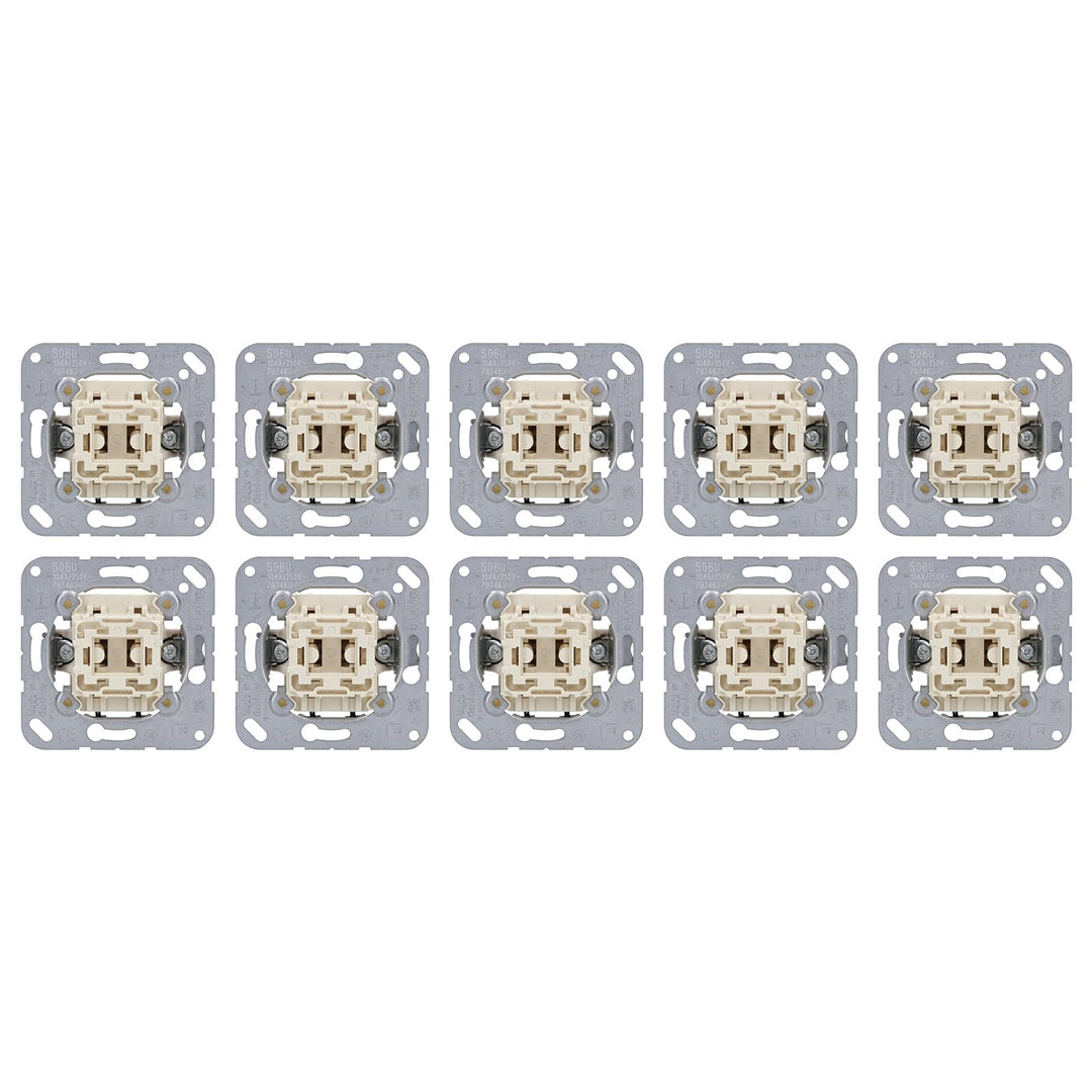 JUNG AS 500 Alpinweiss 10er Set (Wechselschalter Aus- und Wechselschaltung), Wechselschalter