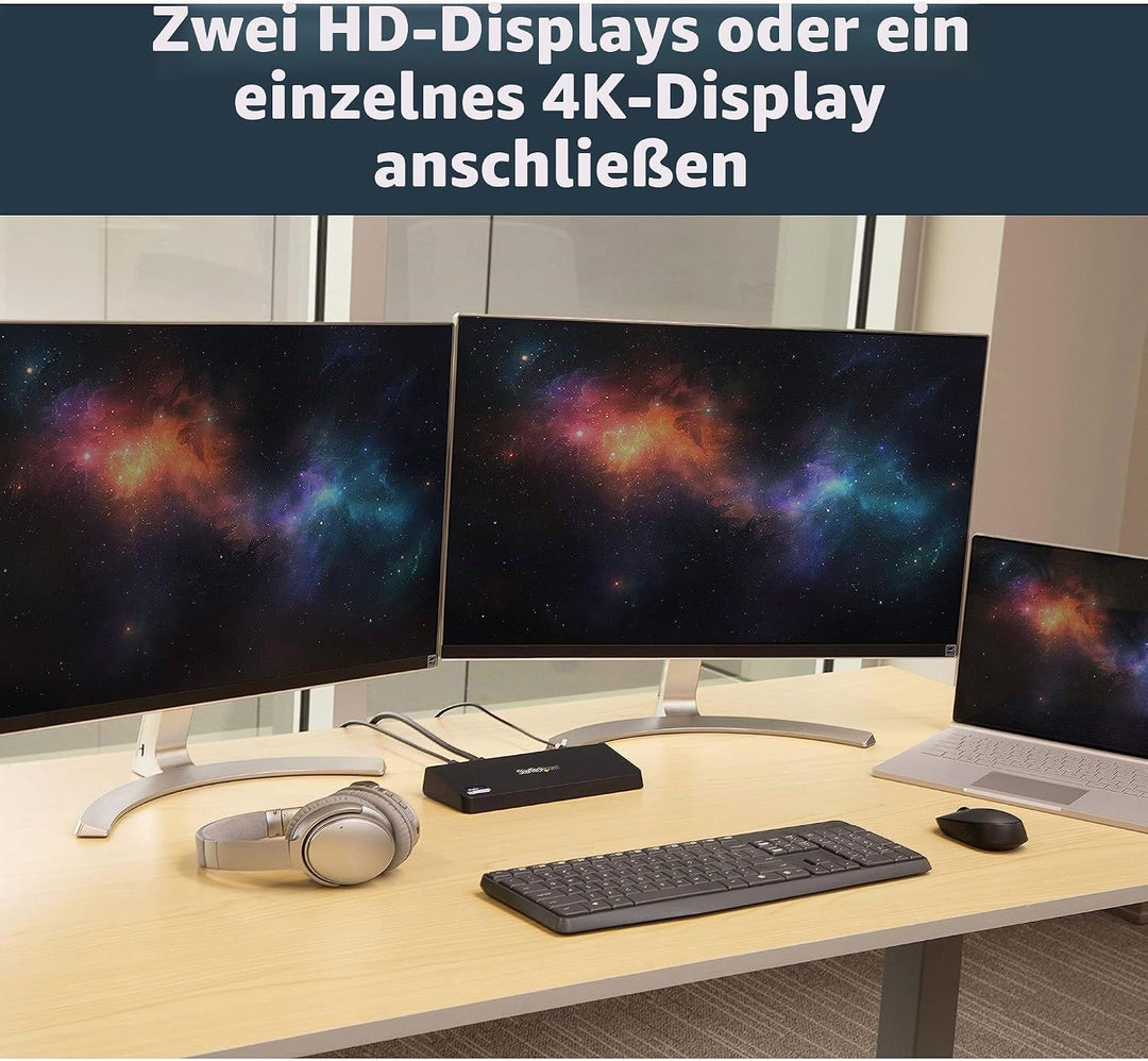 StarTech.com USB 3.0 Dockingstation für zwei Monitore mit HDMI &amp; 4K DisplayPort - USB 3.0 auf 4x USB