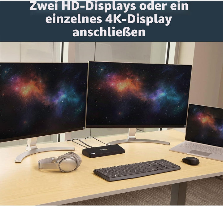 StarTech.com USB 3.0 Dockingstation für zwei Monitore mit HDMI &amp; 4K DisplayPort - USB 3.0 auf 4x USB