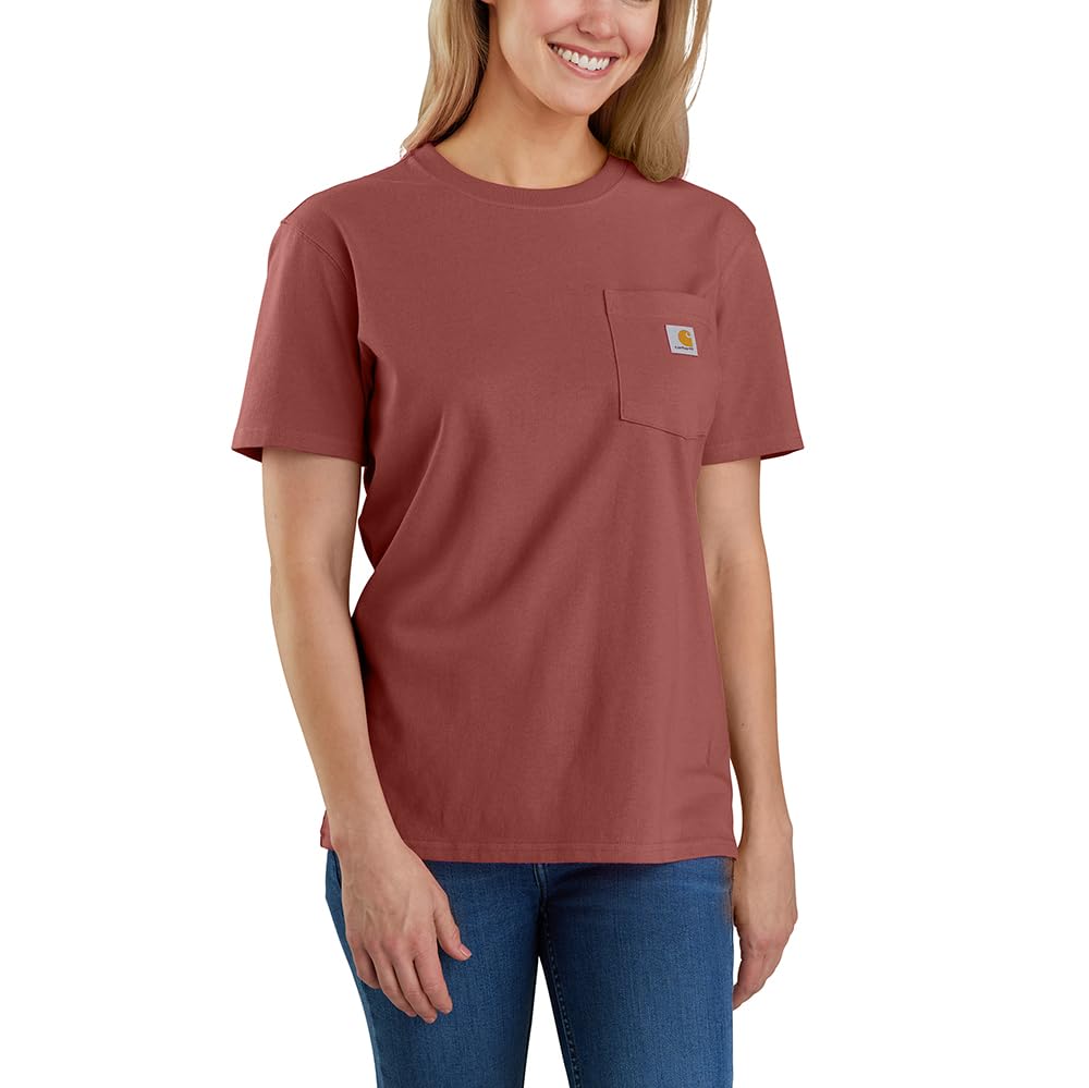 Carhartt Loose Fit Heavyweight Short-Sleeve K87 Pocket T-Shirt, Braun