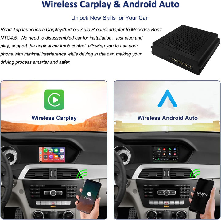 Road Top Wireless Carplay Adapter für Mercedes Benz C/E/CLA/GLA/GLK/CLS/ML/GL/GLK/SLK mit NTG4.5 201