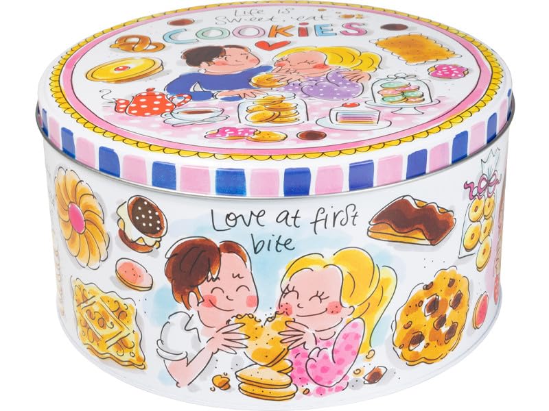 Blond Amsterdam Keksdose rund 20 cm Fröhliches Aufbewahrungsdesign für Kekse, Snacks & Süssigkeiten