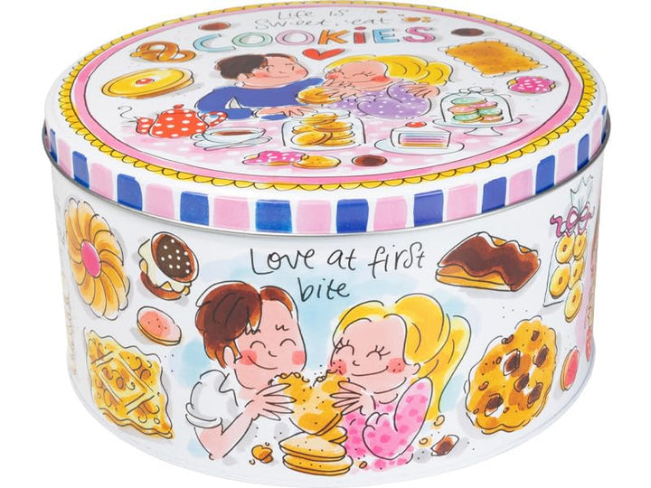 Blond Amsterdam Keksdose rund 20 cm Fröhliches Aufbewahrungsdesign für Kekse, Snacks & Süssigkeiten