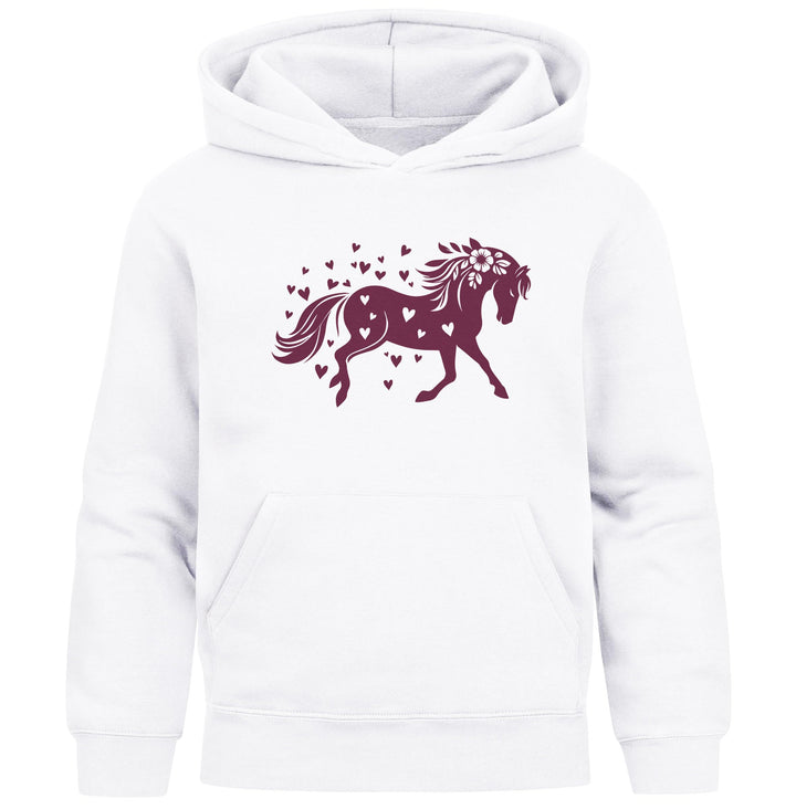 SpecialMe® Kinder Hoodie Mädchen Pferde Herzen Motiv Mädchengeschenke mit Pferde Herzchen Print Pfer
