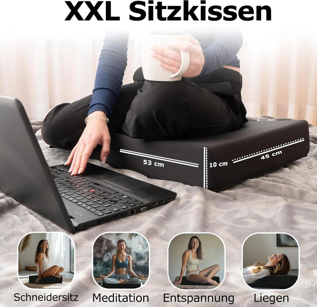 Gel Gelschaum Sitzkissen Anti Dekubitus Sitzpolster 52 x 45 x 10 cm Schwarz Memory Foam Für Rollstuh